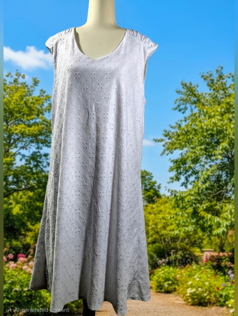 Espresso White Eyelet Maxi Dress